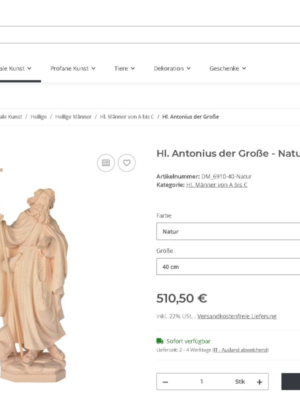 heiliger  antonius der grosse heiliger  antonius der grosse