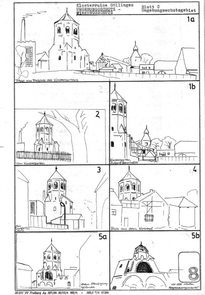 Skizzen zu Sichtachsen am Klosterturm